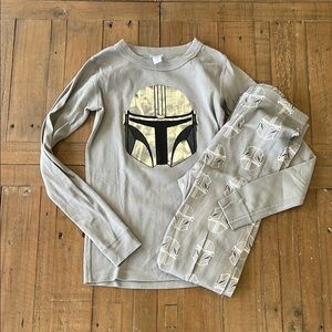 Hanna andersson Star Wars metallic helmet long John pajamas nwot